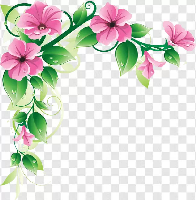 Flower Border Free Download Png Transparent Background Free Download ...