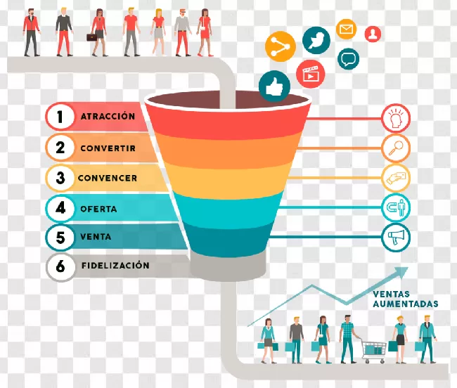 Marketing, Conversion, Target, Illustration, Infographic, Business, Vector, Strategy, Shape, Concept, Chart, Process, People, Purchase, Diagram, Filter, Graphic, Design, Icon, Template, Symbol, Cone, Funnel, Sale, Datum