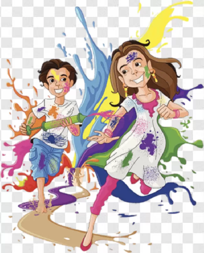 Girl, Multi Colored, Character, Colours, Creative, Gichkari, Design, Gulal, Vector, Holiday, Holi, Cloud, Celebration, Bright, Banner, Activity, Colorful, Happy Holi, Cheerful, Color, Hand, Concept
